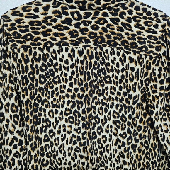 Equipment Femme Mob Wife Leopard Printed Button Down Blouse 100% Silk Size XS - Picture 11 of 15
